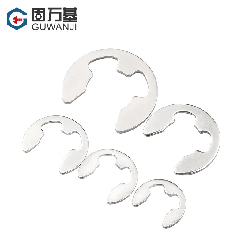 Guwanji 304 stainless steel open E-type snap ring retaining ring shaft E-ring snap retaining ring snap ring national standard fastener collection M4 200 pieces 304 material