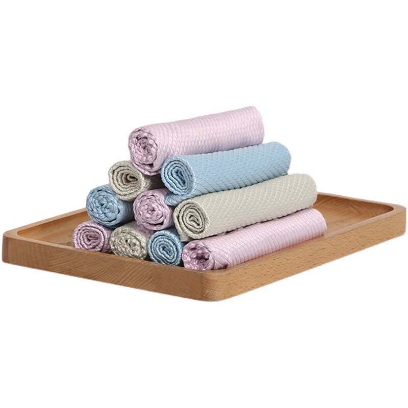 Fish scale wipe glass, special dishwashing, leaving no traces, household cleaning, kitchen oil removal, water absorption, lint-free towel, large size 3 pack/random color, 30*40cm