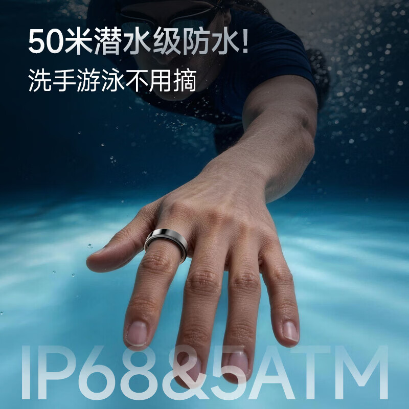 Yuwell Smart Ring Sleep Apnea Health Monitor Heart Rate Blood Oxygen Atrial Fibrillation Ring Gift Smart Health Ring R3 Space Gray No. 10 (19.8mm)
