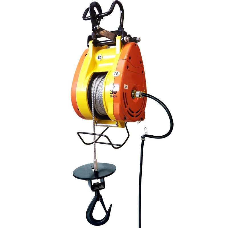 MuGong electric hoist 220V household crane lift 500 kg fast electric hoist 0.5 ton winch hoist 160 kg wire rope 30 meters wire control + remote control