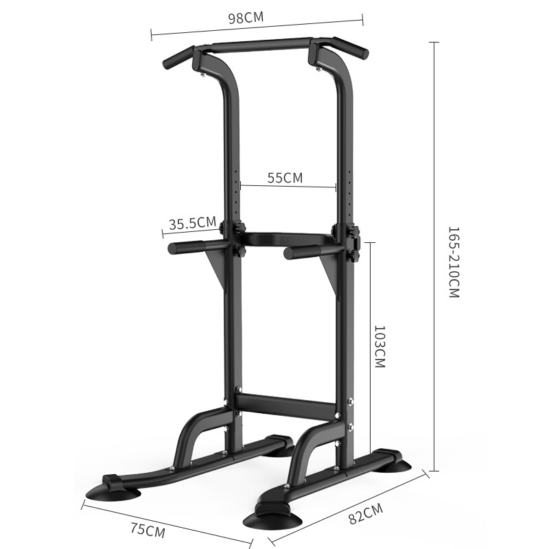 MIKING horizontal bar home pull-up device indoor single and parallel bar multi-functional children's heightening stretching fitness equipment for men and women 4001F black anti-rollover, does not take up space