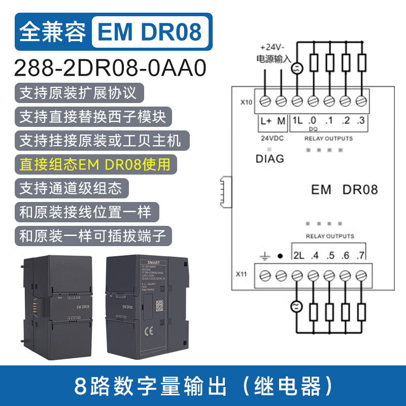Yu Mengzhe domestic S7-200SMART compatible plc controller CPUSR20ST30SR30ST40 EMDR088 relay output