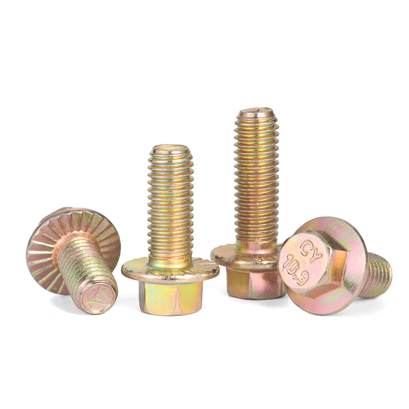 Jinggong (JINGGONG) SZ 10.9 grade color galvanized external hexagonal toothed flange surface screw high strength bolt M6M8M10M14M20 M18*80 half thread (1 piece)