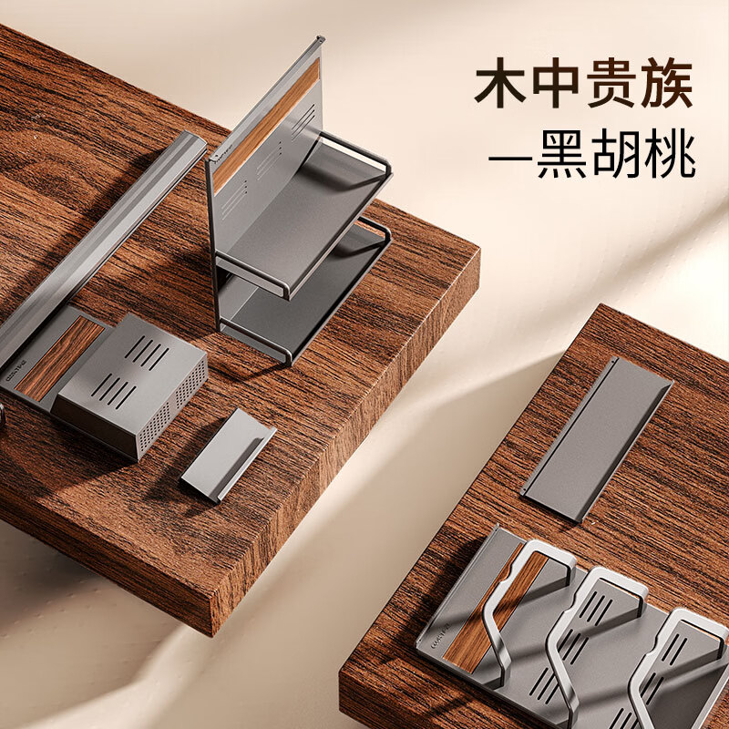 COOKTIME kitchen rack wall-mounted wall rack pot lid rack spice rack knife holder kitchen aluminum alloy storage pendant chopstick cage rack (snowflake gray) - four generations of hanging Duoduo