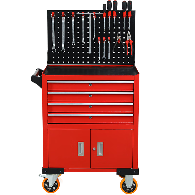 Ba Gang thickened tool cabinet with five or seven layers of heavy-duty tool cart hardware parts trolley auto repair five-layer tool cart red 3302