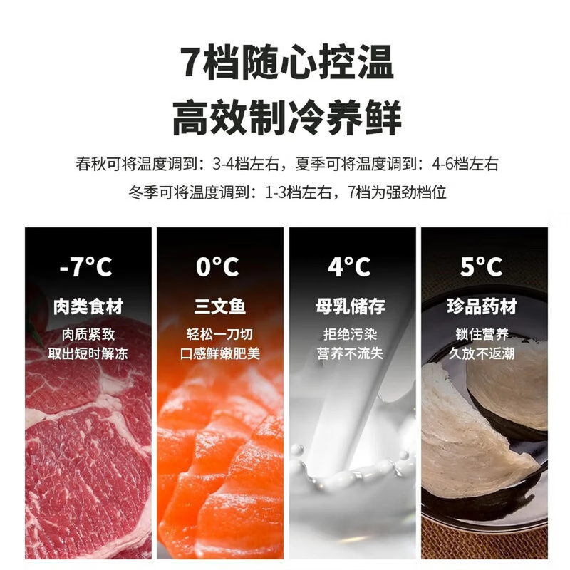 Hienor refrigerator first-level energy efficiency 188 liters, huge power saving, household double-door refrigerator, large-capacity refrigeration and freezing partitioned storage, rental, large-family refrigerator, 2026 new model, 278 upgraded three-door medium soft freezing/large capacity partition | 208L