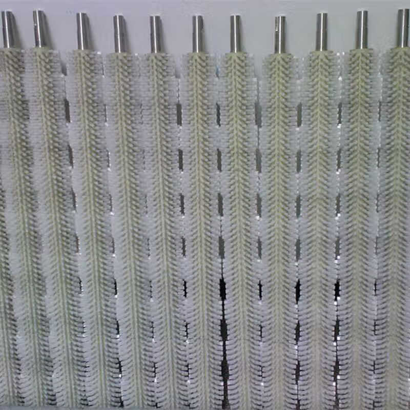 Yue Changsheng industrial brush roller dust removal glass cleaning machine brush roller brush spiral roller round brush conveyor belt cleaner scraper green