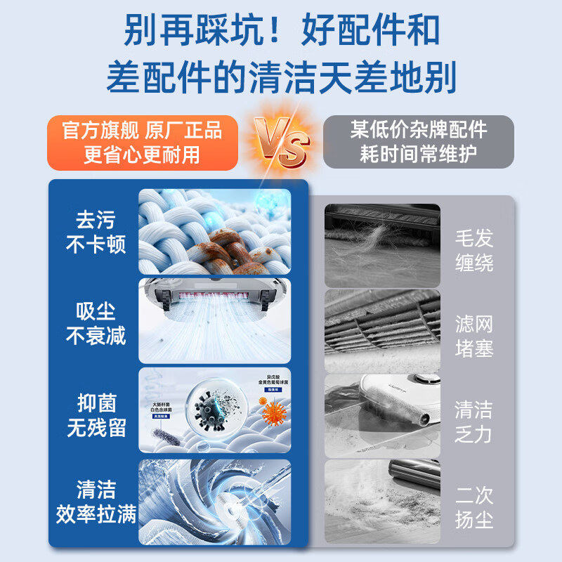 Fenlan is suitable for Roborock sweeping robot accessories P20 pro consumables mop rag dust bag side brush roller brush filter cleaning liquid consumables quarterly package