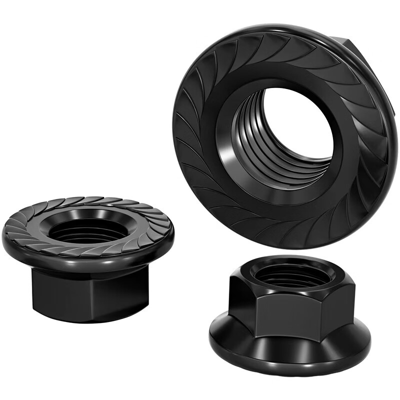 Tianzhuo Hardware National Standard Grade 8.8/Grade 10.9 High-strength flange nut Hexagonal anti-slip screw nut Padded toothed nut M6 50 pieces Grade 10.9