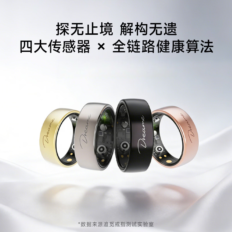 Chai Mi's blockbuster new product, the same Glow Ring AI smart ring for the Spring Festival Gala, heart rate, blood oxygen, sleep monitoring, ECG electrocardiogram monitoring operation ring, Quiet Black No. 10