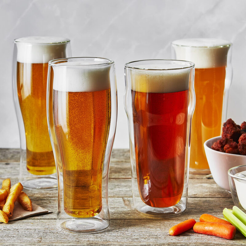 ZWILLING double-layer glass beer mug set 4-piece 396-453ml home party