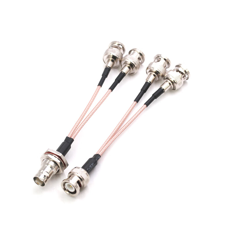 BNC one-to-two connecting cable Q9 one-to-two video surveillance extension cable BNC one male to two female RF adapter cable BNC female to two BNC male 1m