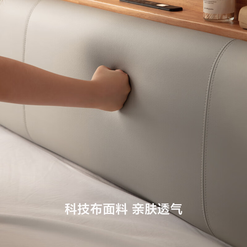 Lin's home soft-packed solid wood bed log style small apartment master bed 1.8m x 2m double bed frame PK9A