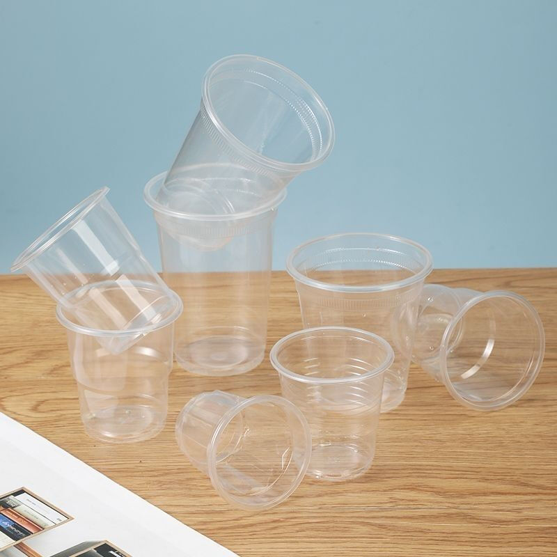 Wanlu Yingke disposable transparent thickened plastic cup aviation cup household anti-scalding high temperature resistant commercial tea cup whole box food grade thin 140ml-horizontal cup 1000 pieces