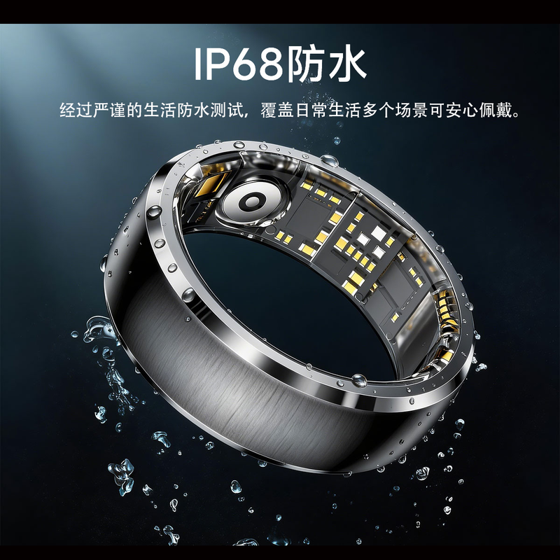 NUIBC Vibration Reminder Smart Ring Gesture Control Incoming Calls, WeChat Messages, SMS Alarm Clock Vibration Reminder Smart Ring, Take Photos and Videos, Lighter than a Watch, Silver Size 12 (Circumference 70mm)