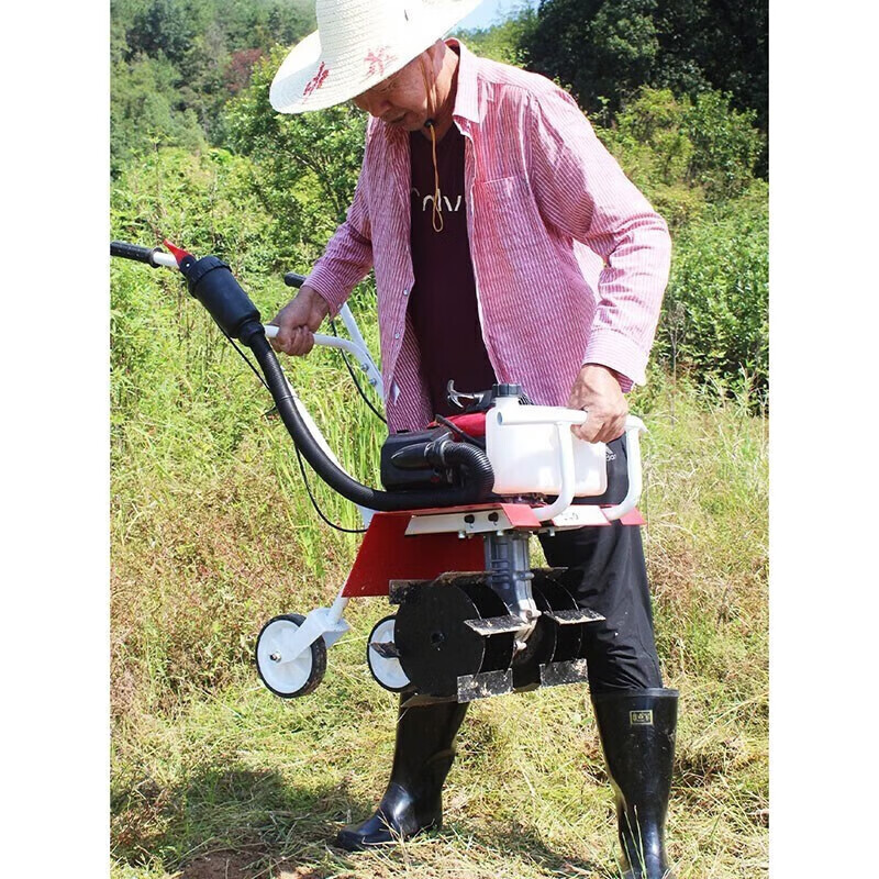 Micro tiller, rotary tiller, small tiller, tiller, tiller, tiller, agricultural tiller, agricultural scarifier, household trencher, four-stroke, loose soil + hoeing + trenching + plow