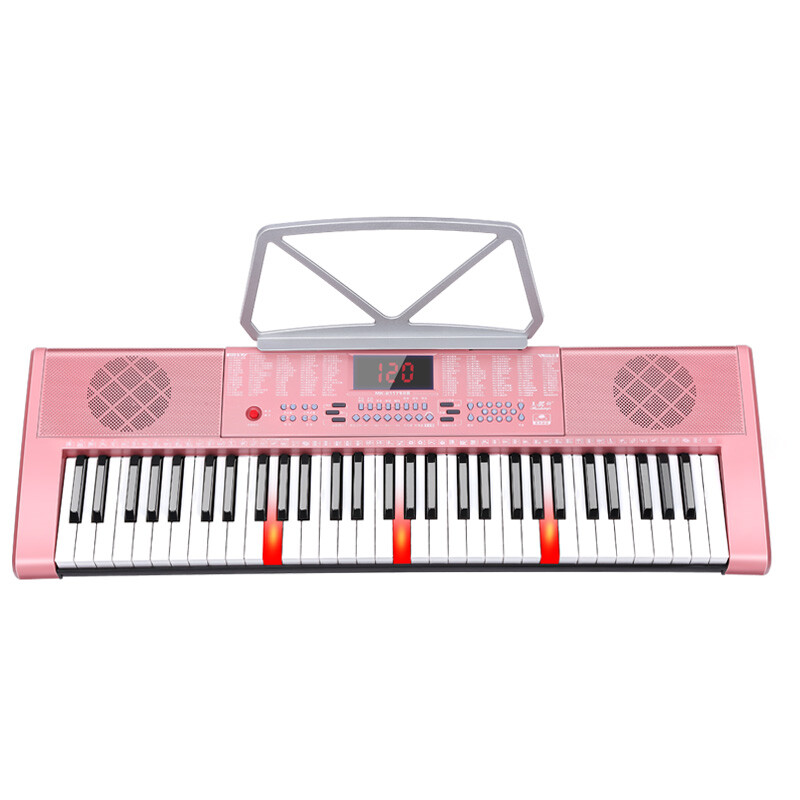 Meirkergr MK-288 pink smart version + piano stand 61-key multi-function teaching electronic keyboard for children beginners musical instrument connection microphone headset mobile phone pad with piano stand