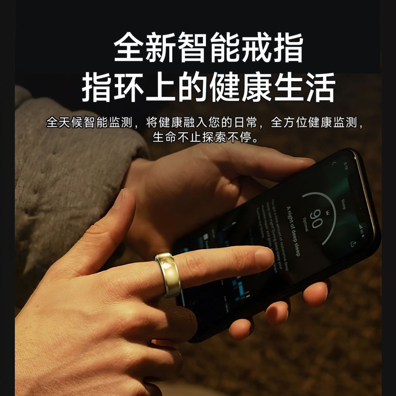 NUIBC Vibration Reminder Smart Ring Gesture Control Incoming Calls, WeChat Messages, SMS Alarm Clock Vibration Reminder Smart Ring, Take Photos and Videos, Lighter than a Watch, Silver Size 12 (Circumference 70mm)