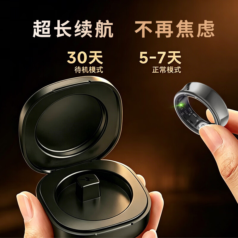 Huashengchang (CEM) Smart Ring Heart Rate Blood Oxygen Blood Pressure Sleep Monitoring Multiple Sports Modes Waterproof CR-01 Ultra-Thin and Non-sensory Extremely Comfortable CR-08 No. 9