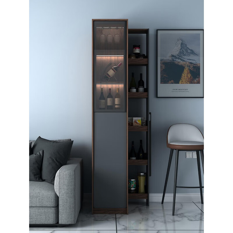 Xiaohe folding bar multifunctional wine cabinet bar table integrated cabinet telescopic folding partition cabinet living room home wall-mounted bar cabinet with 1 chair