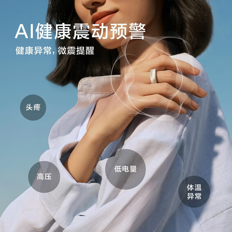 RingConnGen 3 Smart Ring Blood Pressure Insight AI Health Vibration Reminder Heart Rate Blood Oxygen Sleep Monitoring Smart Ring Gen3 Future Silver No. 10 Satin Silver No. 6