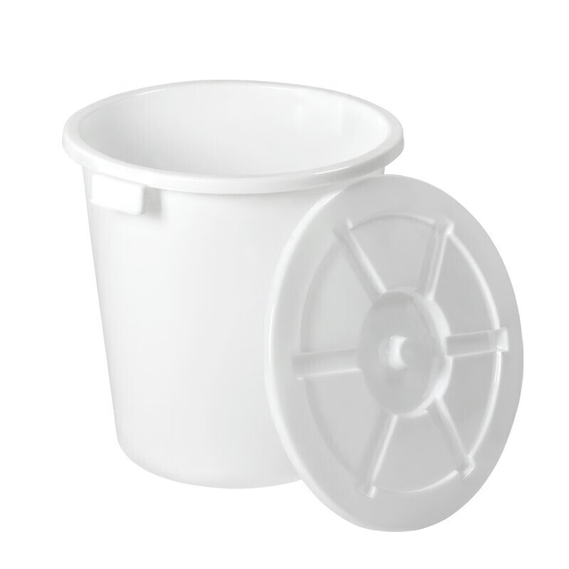 Supercloud large bucket plastic water storage bucket with lid hotel sanitation property trash can large white bucket 200L white