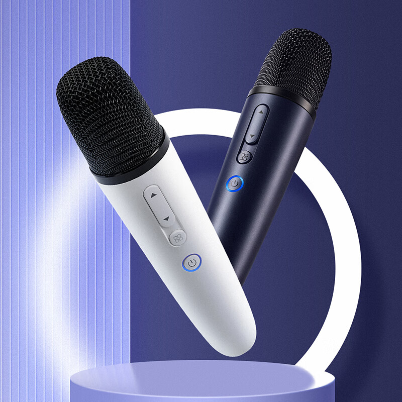 Chunmai Wireless Microphone Karaoke Microphone Home KTV Xiaomi TV TCL Microphone Karaoke Outdoor Speaker Special Q1PRO Glacier White Dual