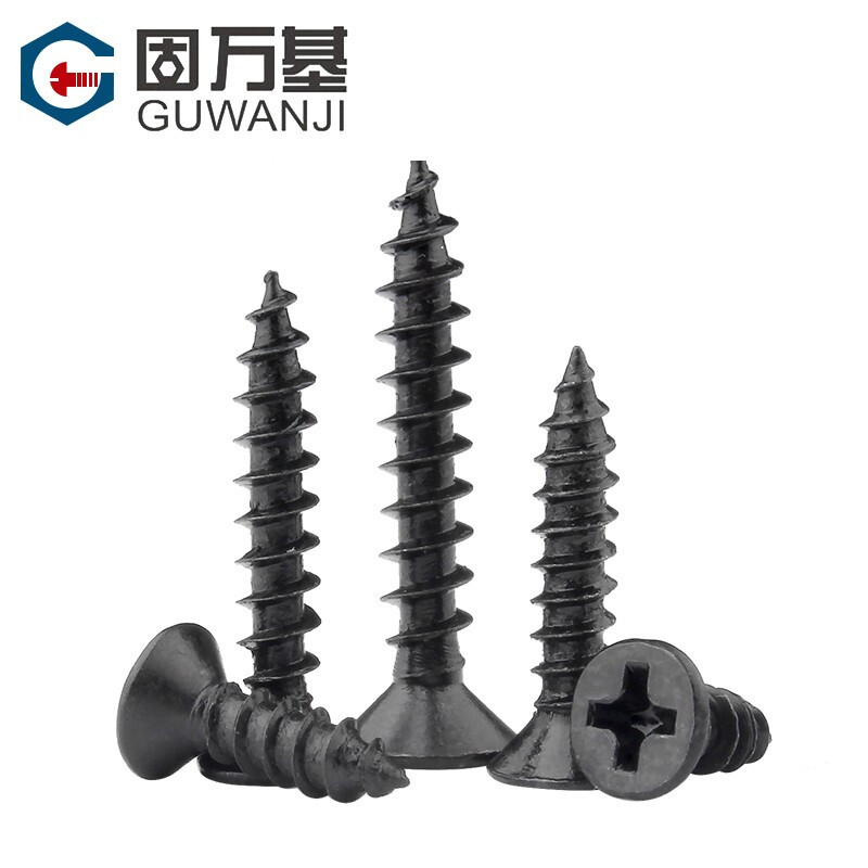 GUWANJI GUWANJI black cross countersunk head self-tapping screws flat head self-tapping screws self-tapping wood screws M5x25 50 pieces