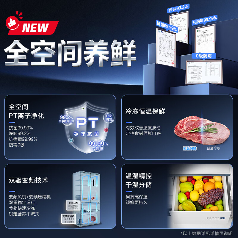 Midea 400L French four-door refrigerator new level of energy efficiency ultra-thin flat embedded zero-embedded small apartment air-cooled frost-free energy-saving frequency conversion 2026 new model MR-418WUFPE white