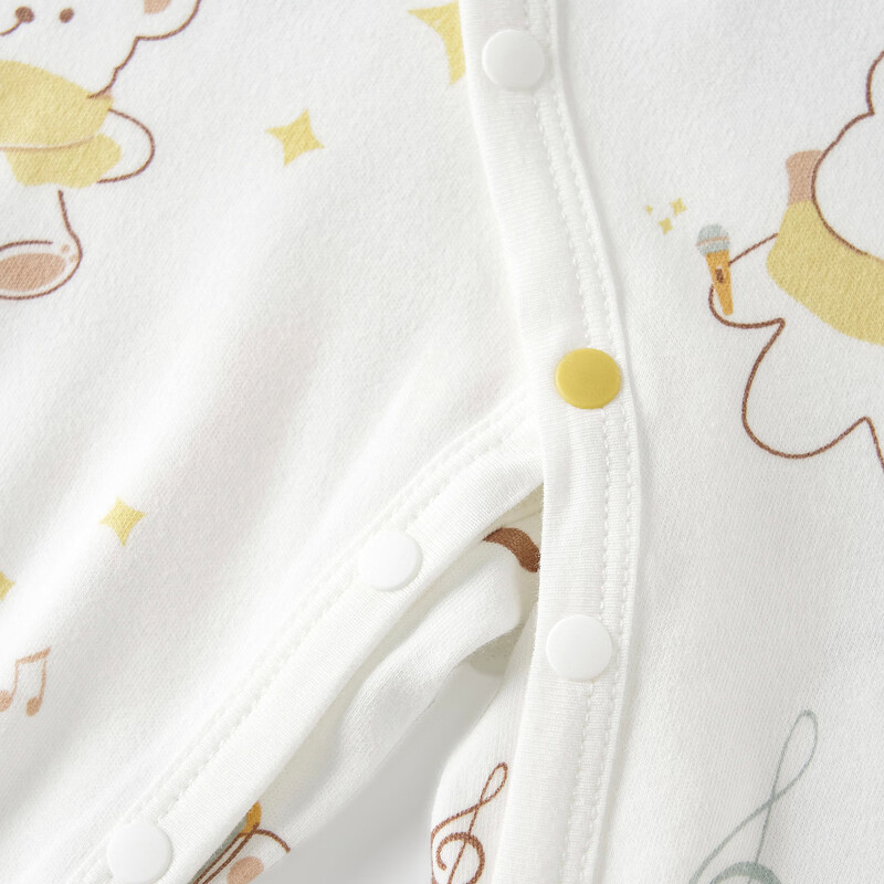 Tongtai (TONGTAI) baby jumpsuit spring and autumn pure cotton baby clothes newborn romper breathable pajamas yellow 80cm