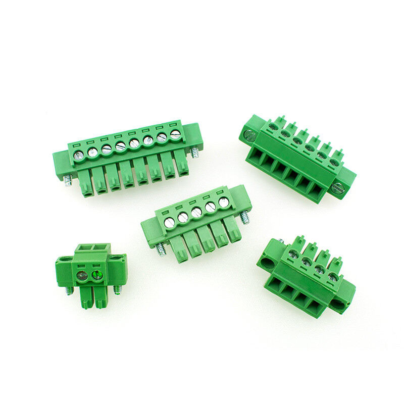 3.81mm green terminal block 2EDG3.81 with fixing screw plug holder 15EDGKM-3.81 with ears 15EDGKM-3.81 2P plug 5 pieces
