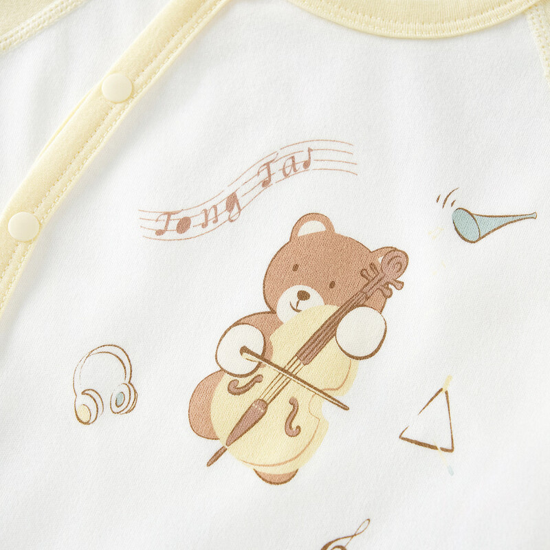 Tongtai (TONGTAI) baby jumpsuit spring and autumn pure cotton baby clothes newborn romper breathable pajamas yellow 80cm