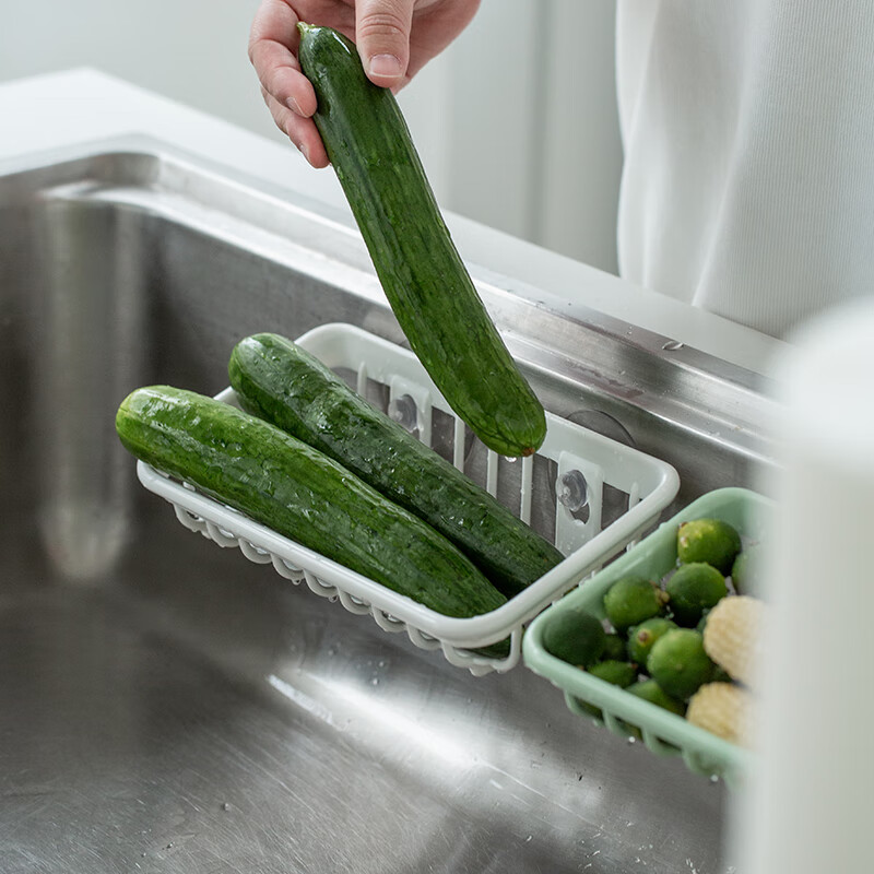 Asvel asvel Japan imported sink drain rack kitchen sponge steel ball storage rack dishwashing and cleaning arrangement rack sink drain rack M type white