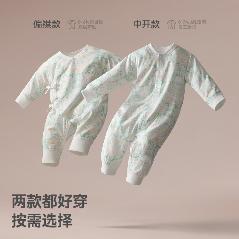 Betis Vernix Newborn Baby Clothes Spring and Autumn Baby Onesies Men's and Women's Baby Romper Clothes Born Like Flowers - Soft and Hypoallergenic Four Seasons 80cm Medium Open