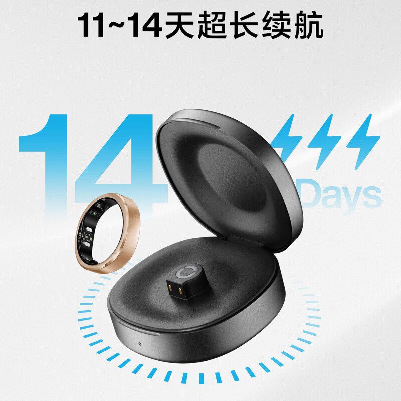 RingConn Smart Ring Heart Rate Blood Oxygen Women's Menstrual Period Blood Pressure Assessment Vibration Reminder Satin Silver No. 13 (22.90mm)