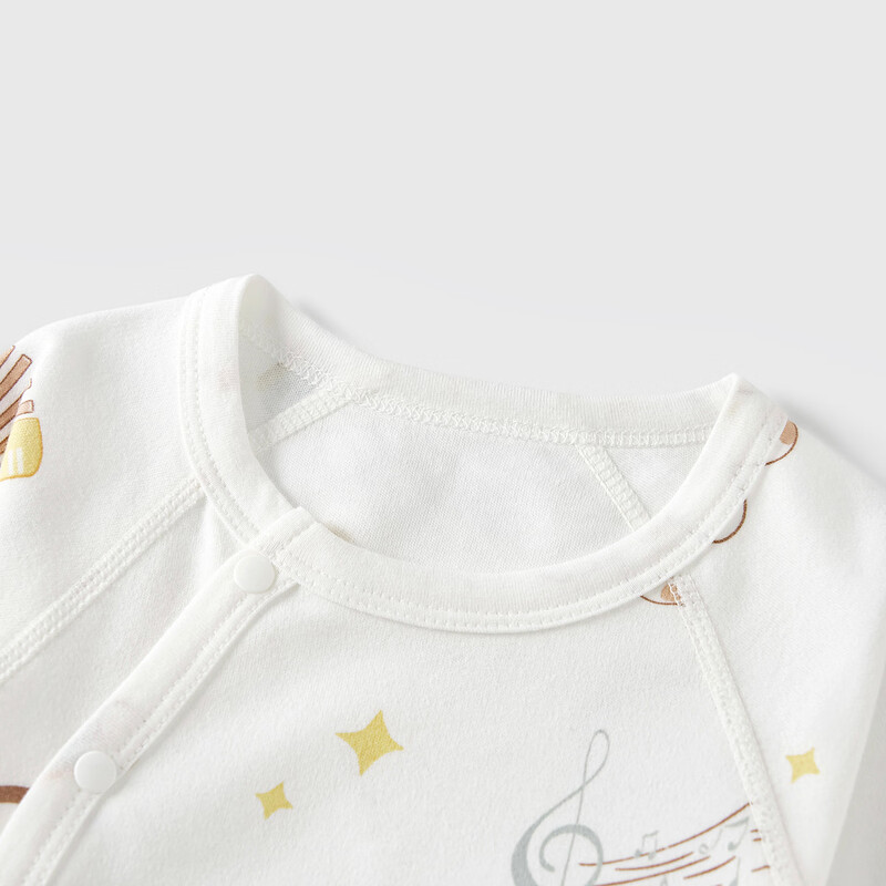 Tongtai (TONGTAI) baby jumpsuit spring and autumn pure cotton baby clothes newborn romper breathable pajamas yellow 80cm