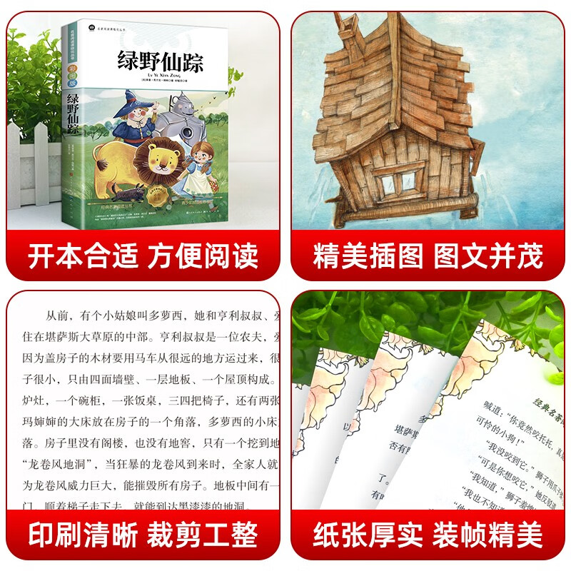 The Wizard of Oz, fairy tale classic extracurricular book for primary school students in grades 3, 4 and 5, holiday reading list