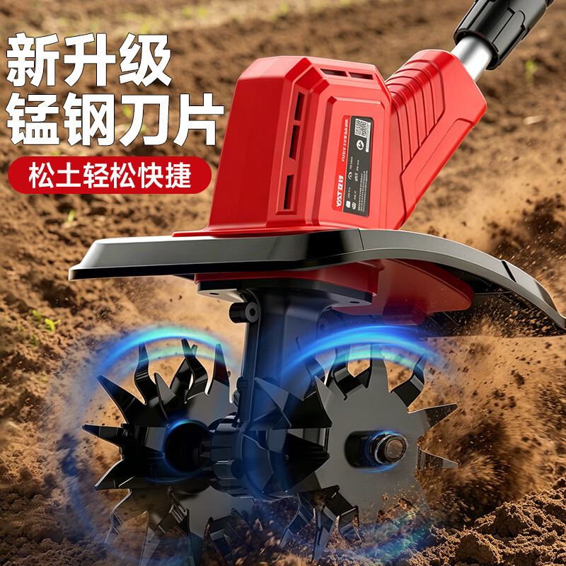 Yate rotary tiller electric scarifier vegetable field household plug-in micro tiller tiller agricultural tool tiller tiller wireless lithium battery model 6.0Ah one charge one charge