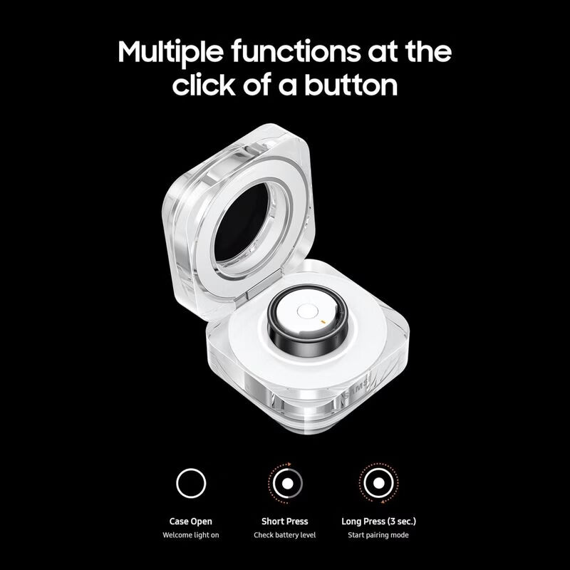 SAMSUNG Galaxy Ring Health Detection Smart Ring Charging Stand Ring Portable Charging Box Fast Wireless Charging with Indicator Light White, Ring Not Included Size 12