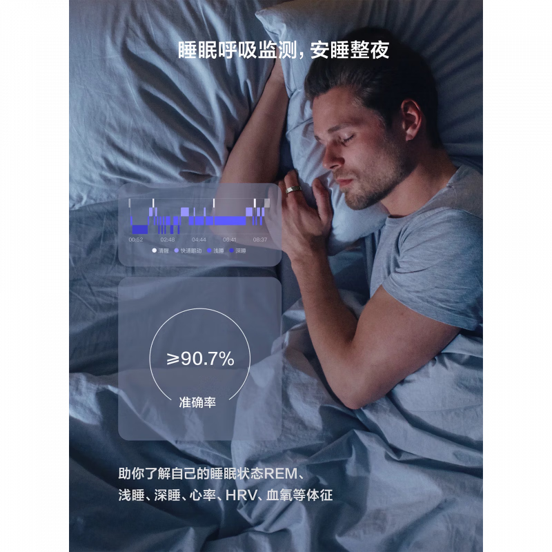 RingConn Smart Ring Sleep Respiration Monitoring Heart Rate Blood Oxygen Physiological Period Prediction Health Guidance Consultation Can Be Lower Gen 2 Yaoyang Gold No. 10 (19.90mm)