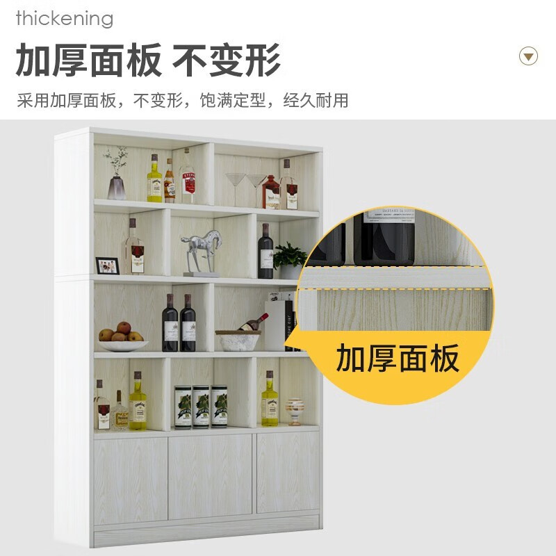 Red Ink Craftsman Wine Cabinet Solid Wood Living Room Wall Display Cabinet Porch Cabinet Partition Cabinet Red Wine Cabinet Simple Multi-Function Storage Cabinet Two Doors | Wild Oak Color 80*24*180