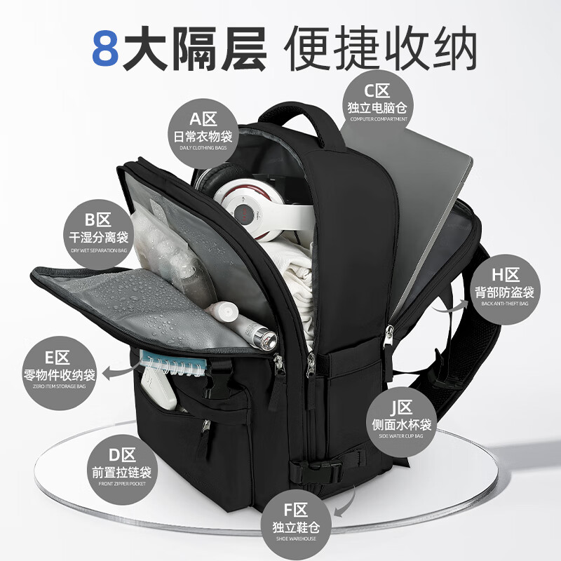 VICTORIATOURIST Backpack Travel Bag Men's Business Travel Multifunctional Luggage Bag Travel Dry and Wet Separation School Bag Women's Large Capacity Backpack