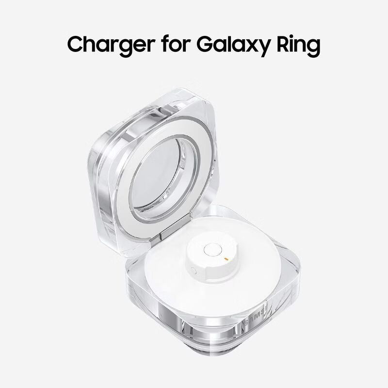 SAMSUNG Galaxy Ring Health Detection Smart Ring Charging Stand Ring Portable Charging Box Fast Wireless Charging with Indicator Light White, Ring Not Included Size 12