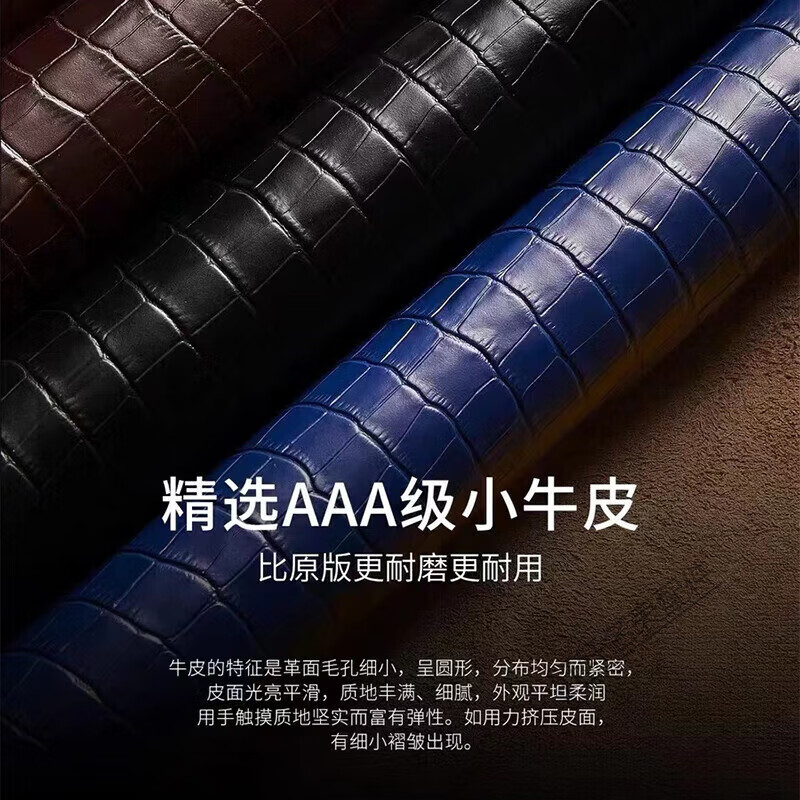Aeteey brand original adapted Citizen watch strap genuine leather original CITIZEN Blue Angel light kinetic energy accessories 22mm men's and women's leather watch chain brown leather white line + gold butterfly buckle 22mm belt width