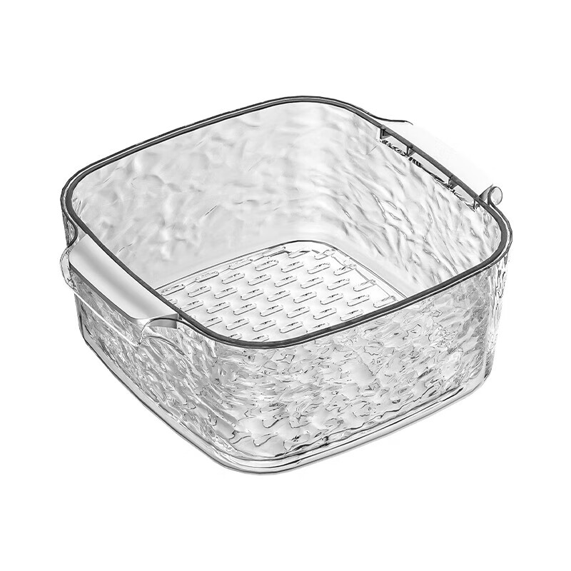 YOUQIN high-looking vegetable sink drain basket multi-functional kitchen new fruit plate light luxury living room vegetable basket transparent white medium size