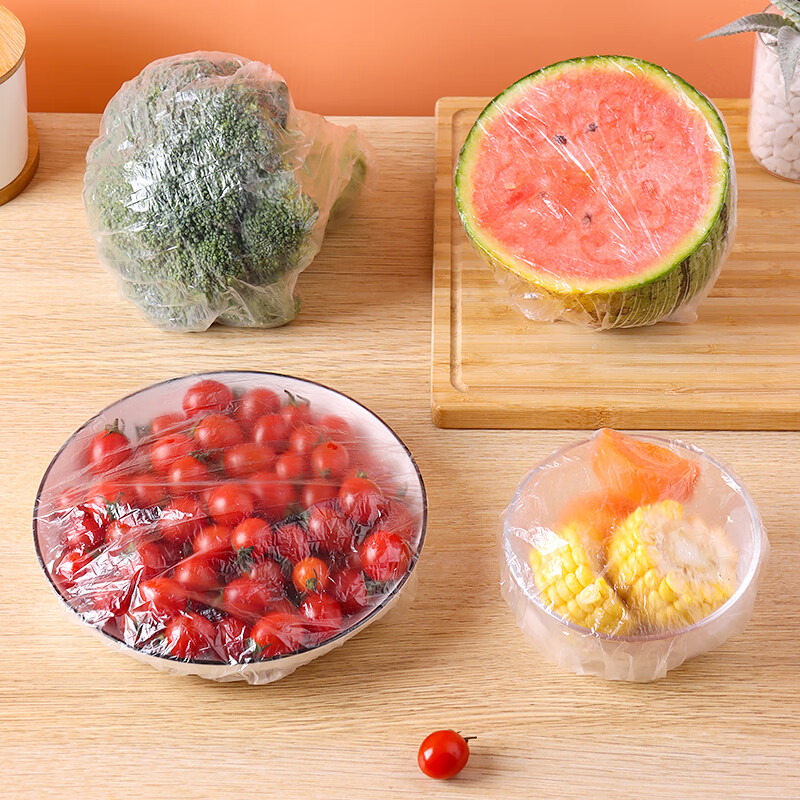 Original idea of kitchen cling film covers 500 pieces, food-grade disposable plastic wrap covers, leftovers self-sealing bowl covers, plastic bags, regular transparent 500 pieces, stretchable 35cm