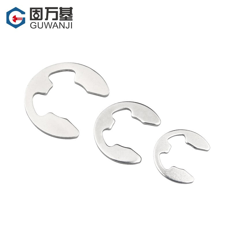 Guwanji 304 stainless steel open E-type snap ring retaining ring shaft E-ring snap retaining ring snap ring national standard fastener collection M4 200 pieces 304 material