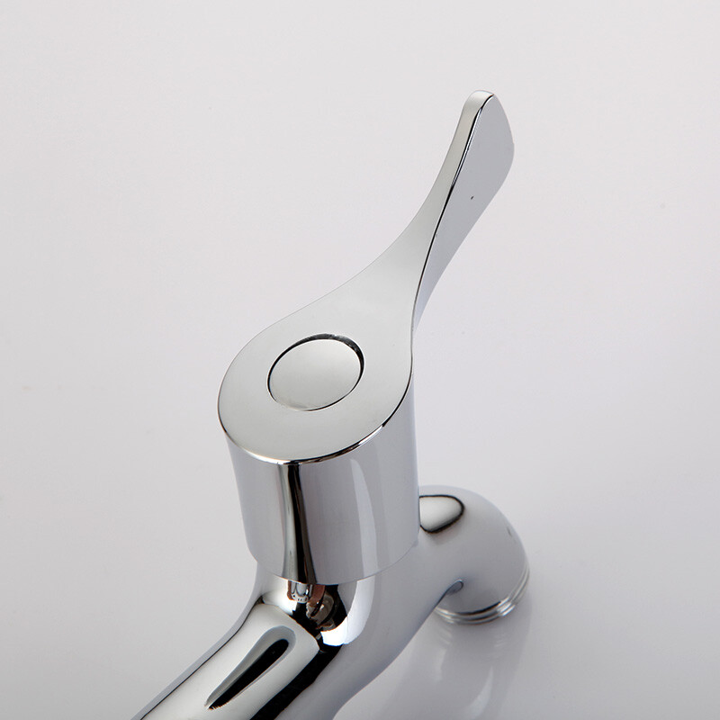 A beautiful wall-mounted faucet, surface-mounted faucet with fixed wall base, 4-point mop pool washing machine, all-copper foot connector accessories, A2 style, surface-mounted faucet with base (anti-splash mouth)