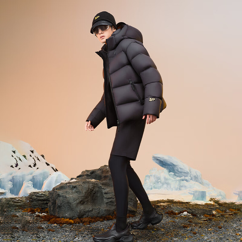 Govan black gold goose down jacket Lei Zong's same function 4.0 five grid new men's short down jacket Haute couture knight black XL