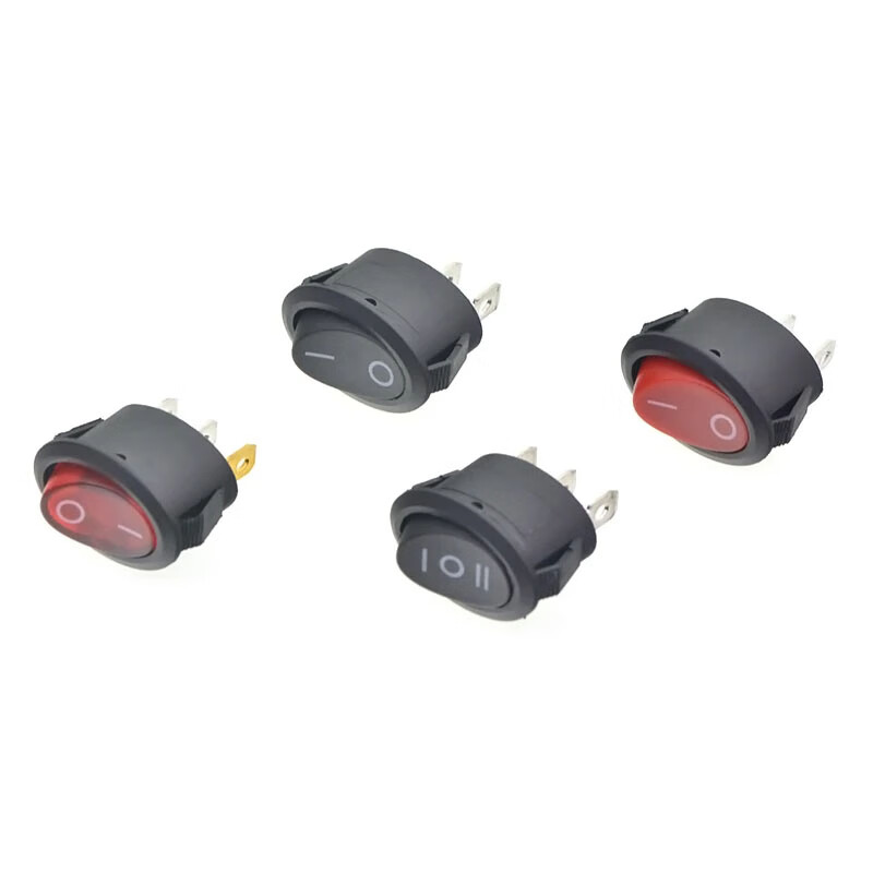 TaoTimeClub KCD7 oval switch 2 pins 2 levels 3 pins 3 levels electric kettle boat type power switch boat type switch KCD7 oval 2 pins 2 levels red without light (2 pcs) no specifications